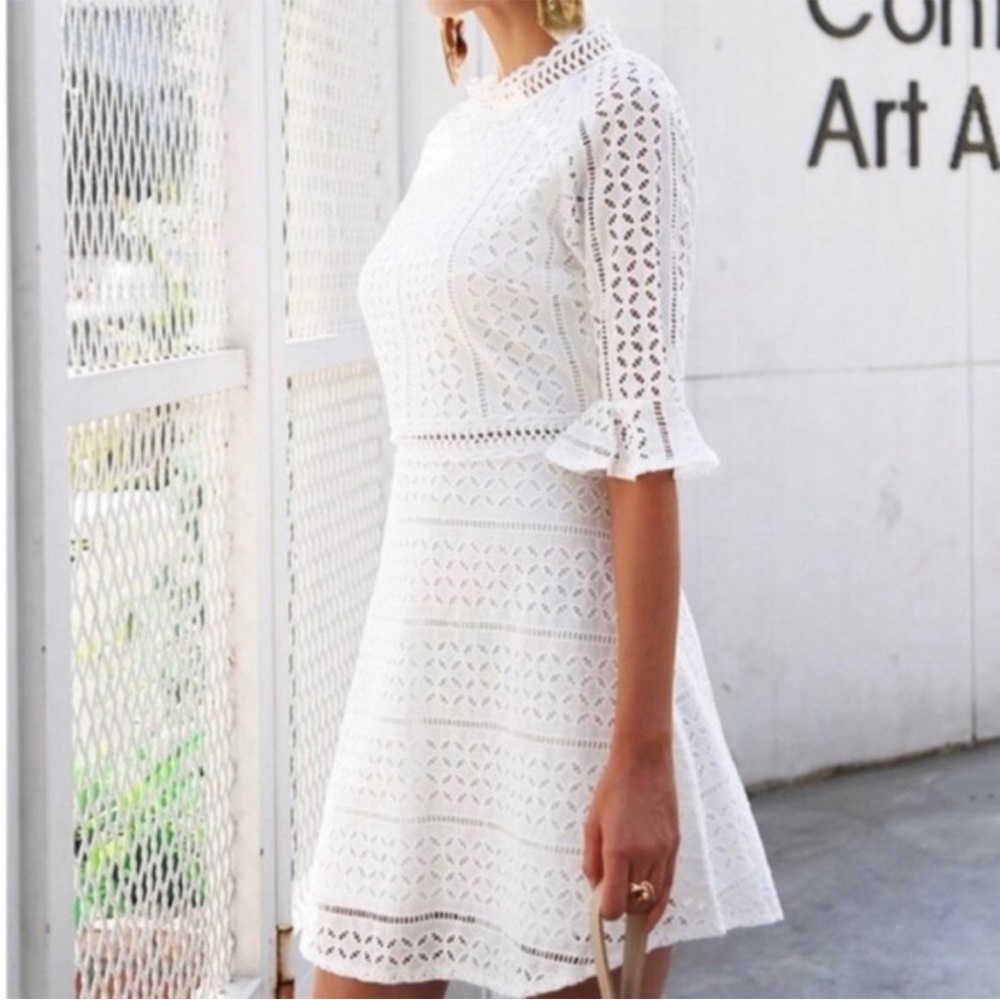 Simplee Eyelet Mini Dress